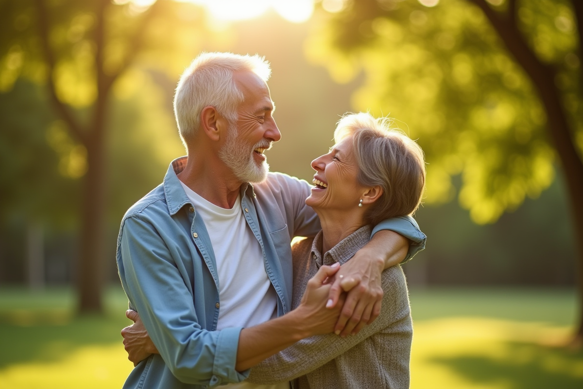 Couple souriant et s
