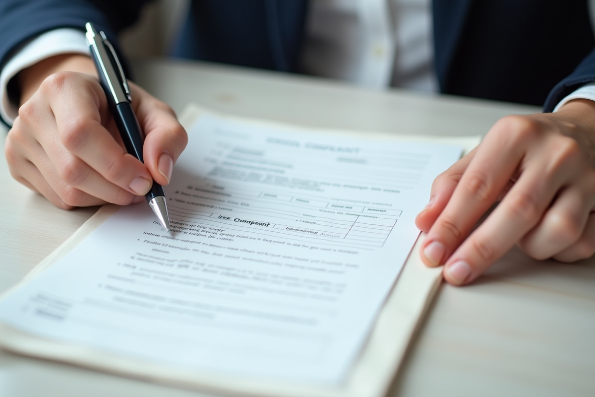 Mains tenant un formulaire de plainte officiel rempli