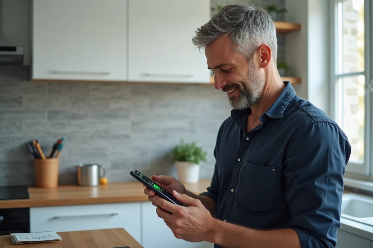 Homme effectuant un paiement en ligne sur le Bon Coin italien depuis la France avec carte bancaire