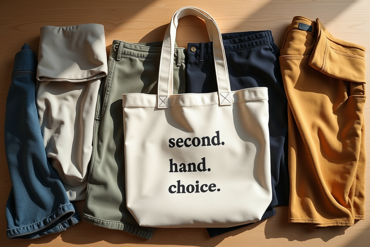Arrangement de vêtements durables et accessoires naturels
